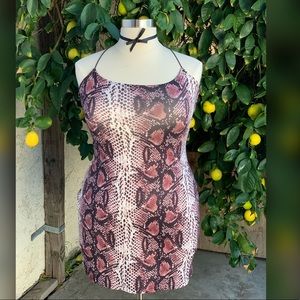 Snake Print Body Con dress